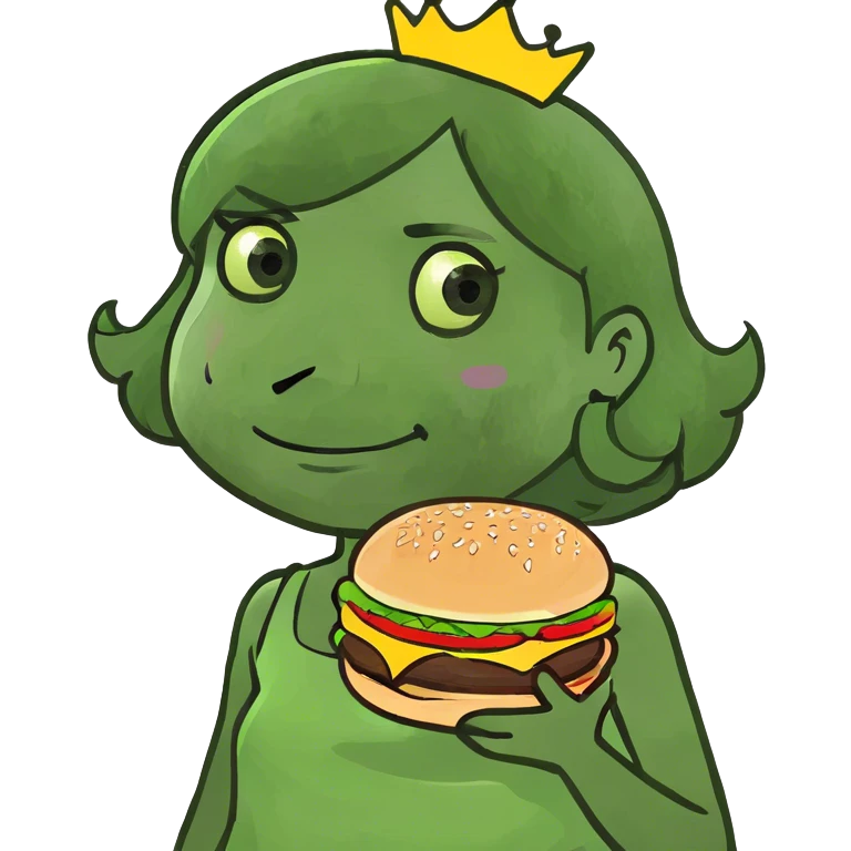 Girly comiendo hamburguesas  emoji