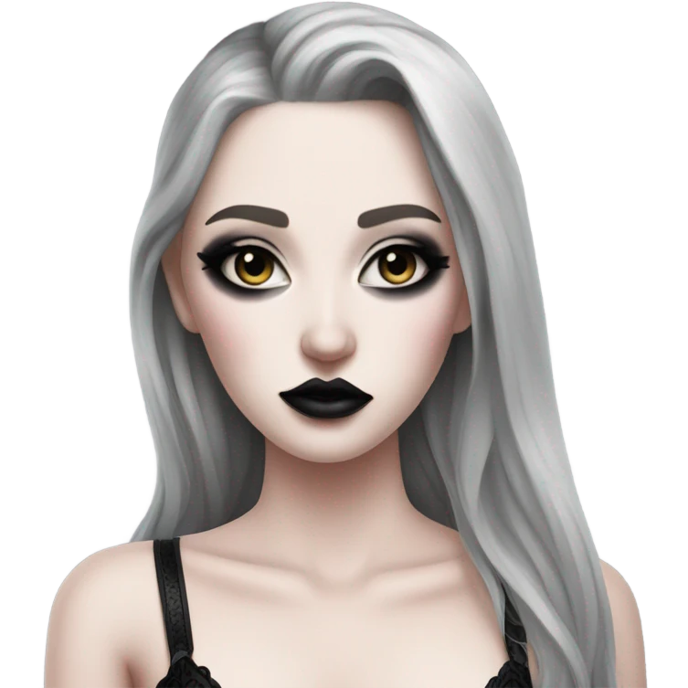 Hyper Realistic Goth victoria secret model emoji