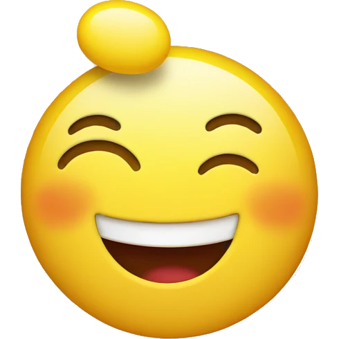 Thumb up in front of a smiling emoji face emoji