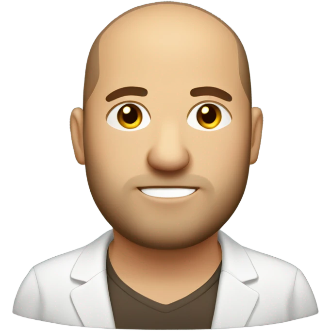 overweight italian business man, with brown buzz cut and a stubbled beard. emoji