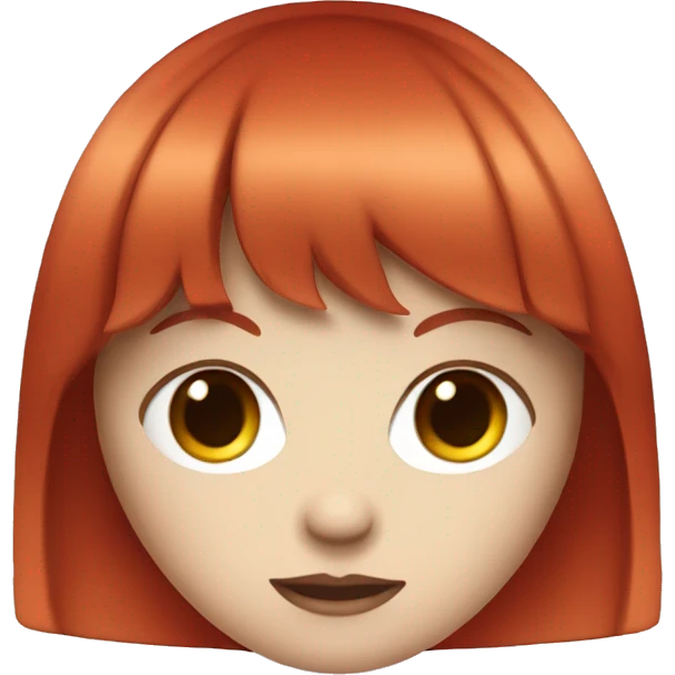 pale girl with red hair and bangs looking alternative emoji