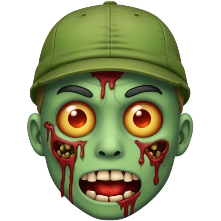 Create a zombie emoji with a cap emoji