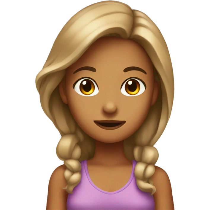 Tan girl posting emoji