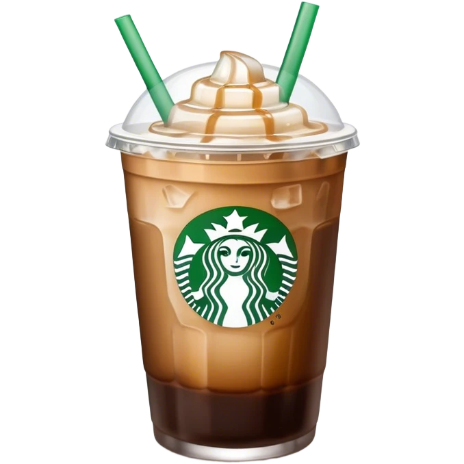 Starbuck ice coffee with ice cubes emoji