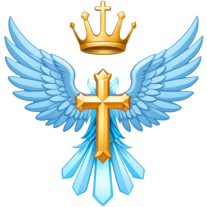 wings emblem holy saint light blue emoji