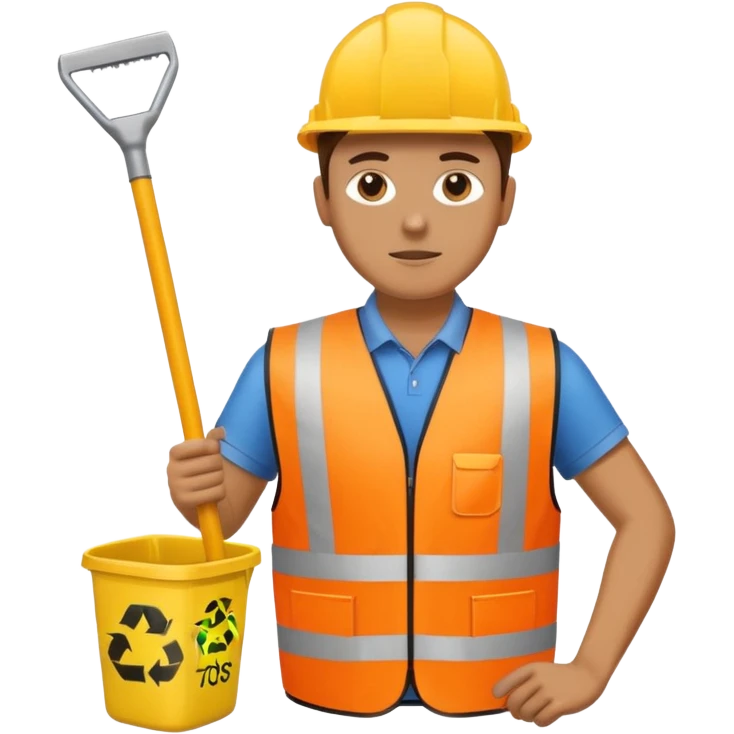 Waste Management, safety vest, trash picker emoji