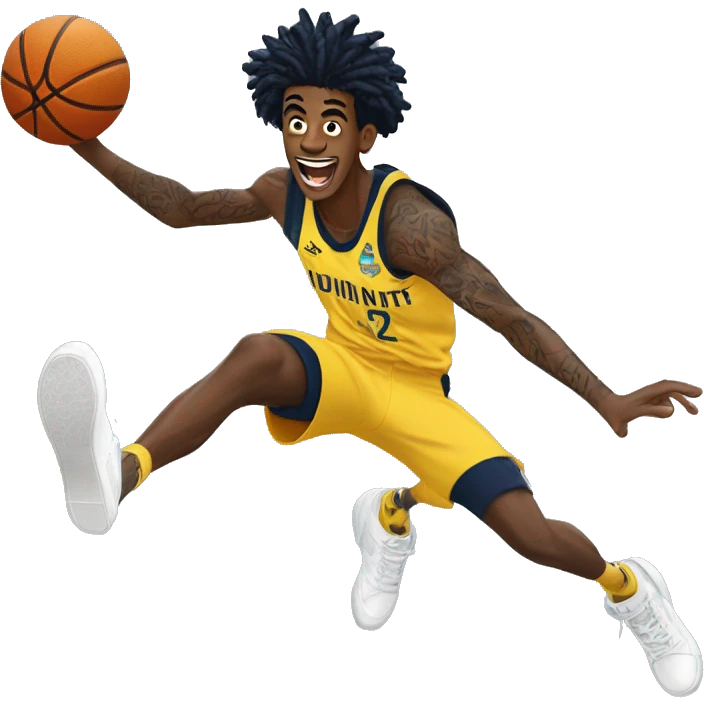 Ja Morant dunking by a long jump emoji