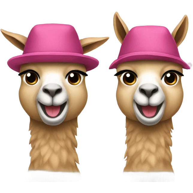 Two best friends in llama hats emoji