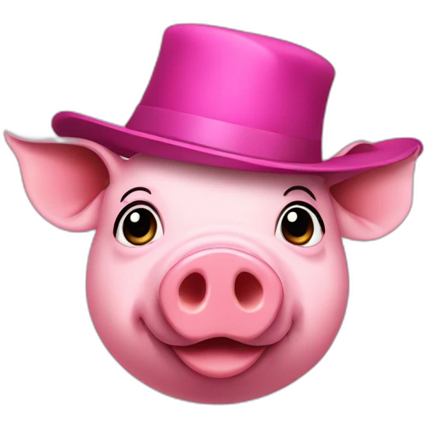 pig with a hat emoji