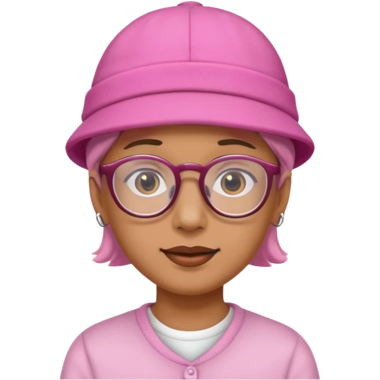 person with glasess wear pink hat  emoji