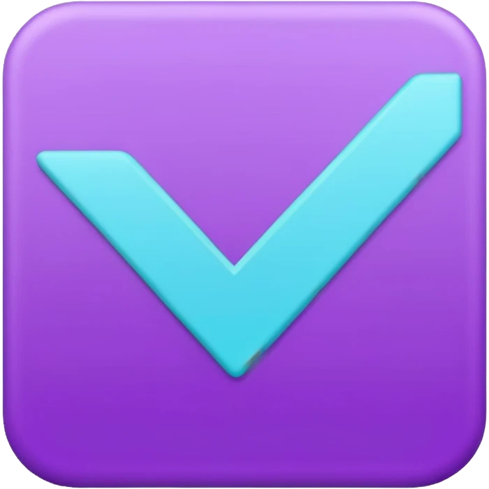 purple and cian checkmark emoji