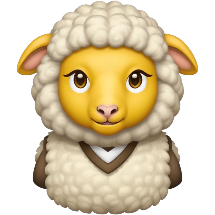 a sheep with yellow mask and wearing shirt emoji