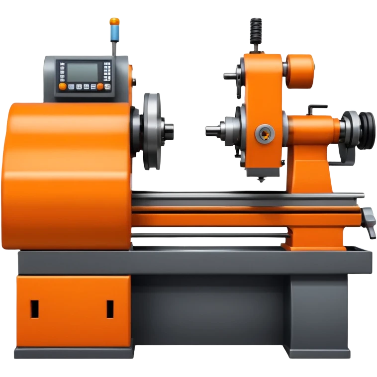 Orange-colored CNC lathe machine emoji