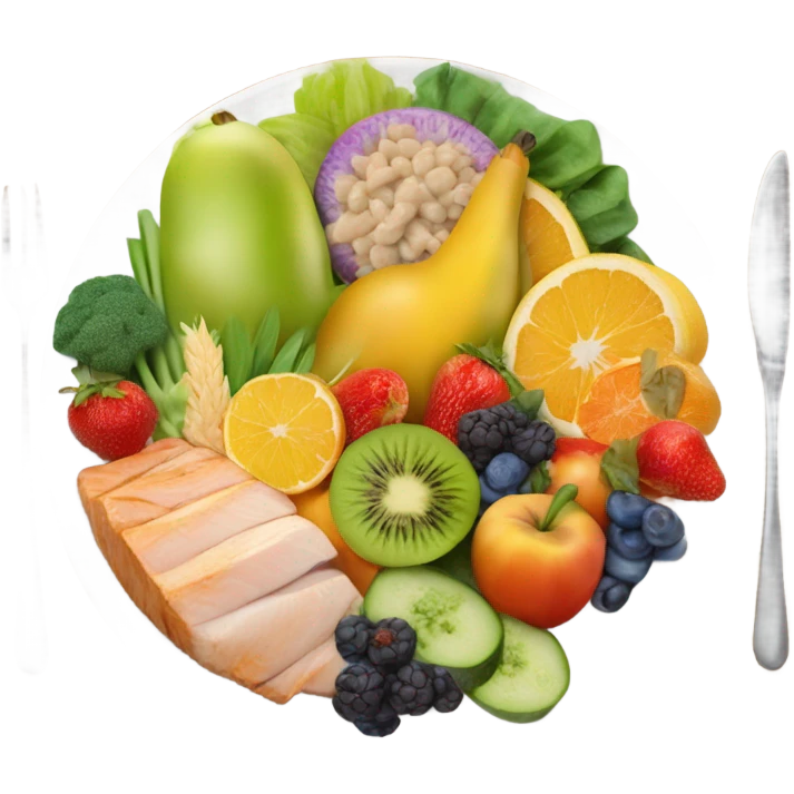 plate with healthy food emoji