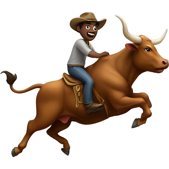 Man riding a bull emoji
