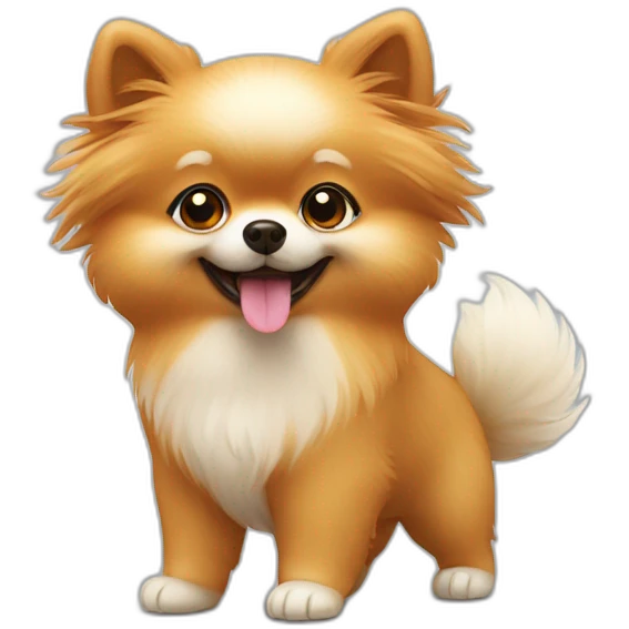 Pomeranian dog saying hi emoji