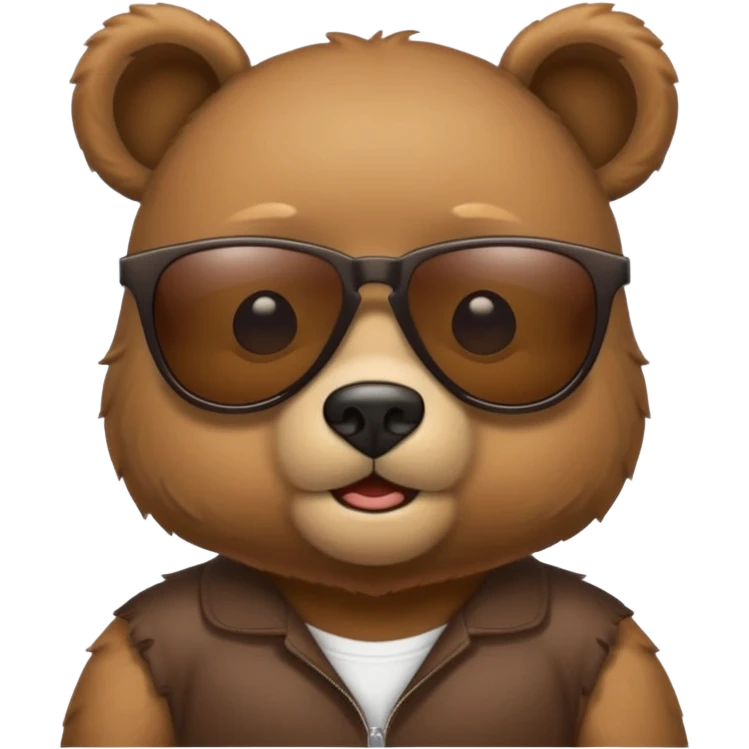 a cute bear in sunglasses emoji