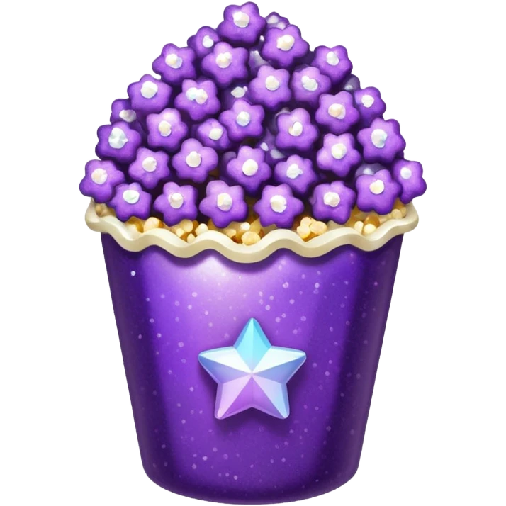 Glitter purple popcorn emoji