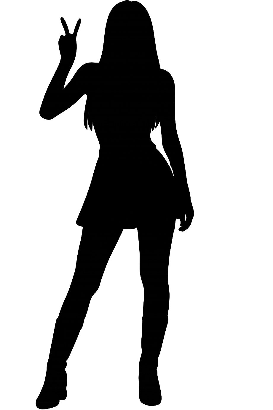 Blackpink idol silhouette, no background emoji