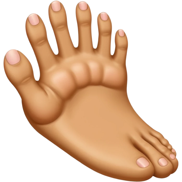 a foot that instead of toes has fingers emoji
