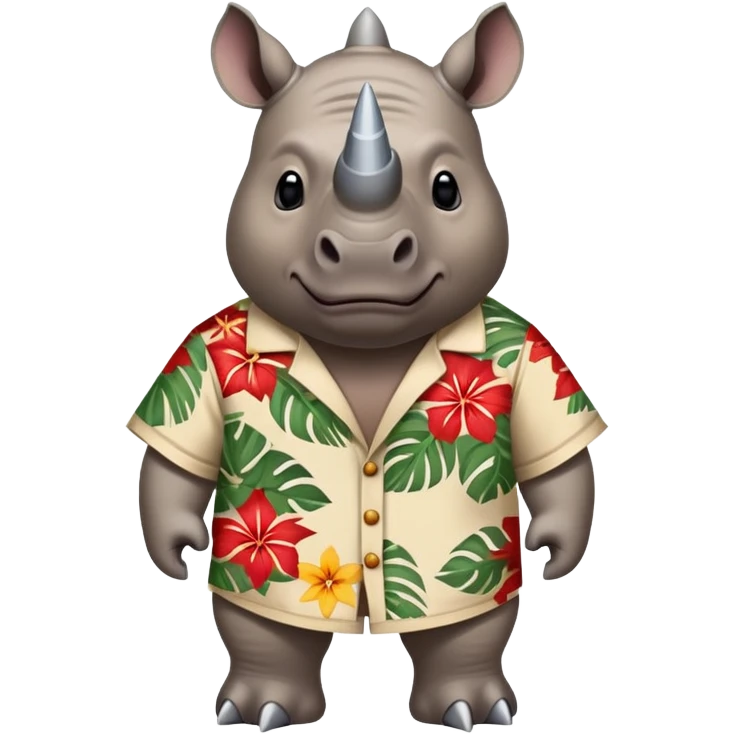  Rhino wearing a Star Wars themed Hawaiian shirt  emoji