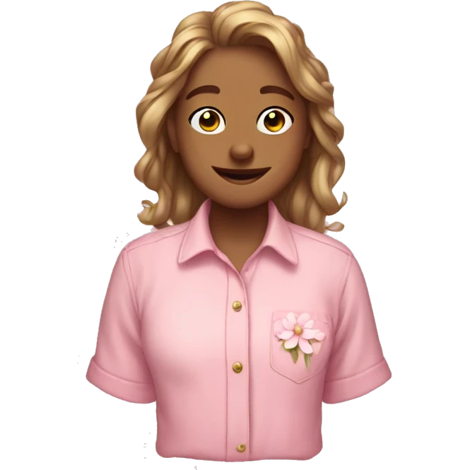 cute cute pink pretty flower shaped shirt buttonsemoji
 emoji