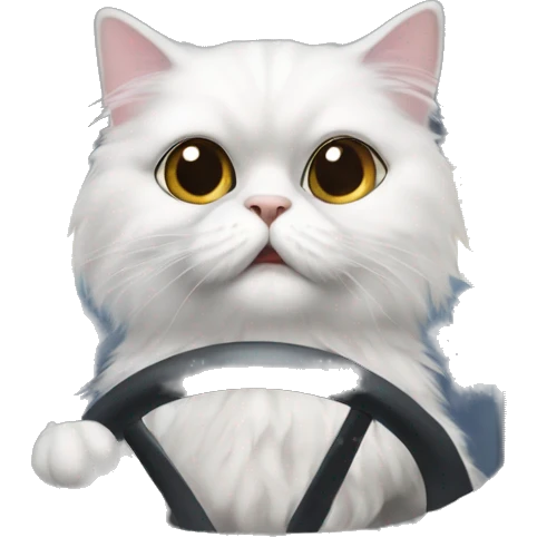 Persian cat piloting airplane emoji