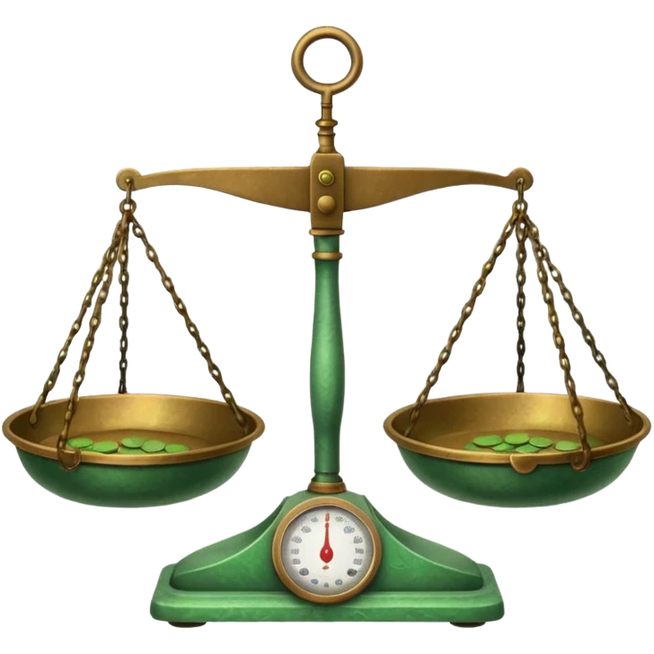 ,ancient Scales with Green Pans, emoji