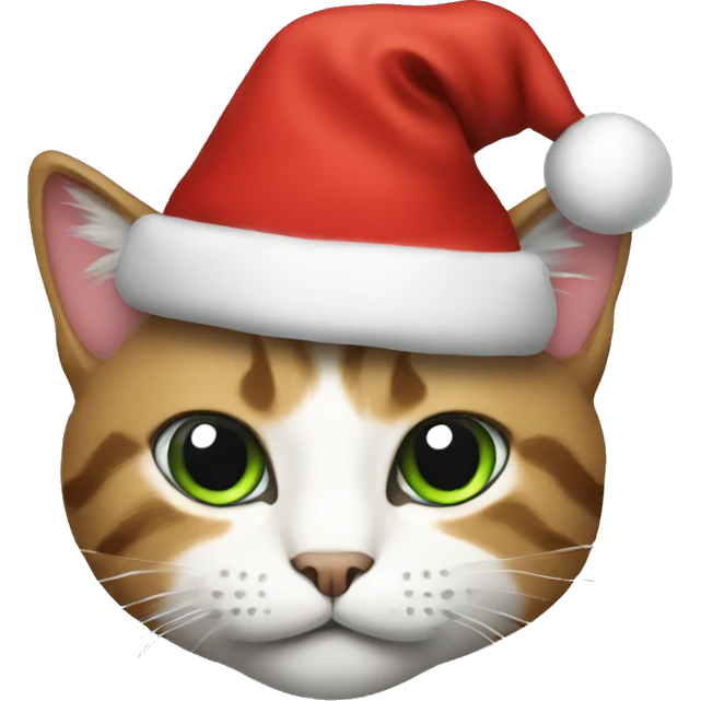 Cat with a Christmas hat emoji