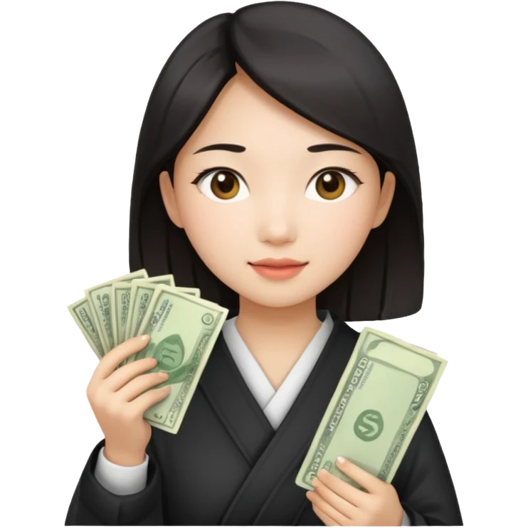 Hot Asian girl with money  emoji