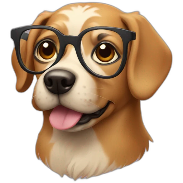 dog with glasses emoji