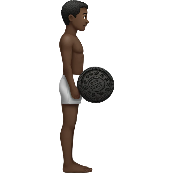 side profile of a barefoot with an oreo cookie between the toes  emoji