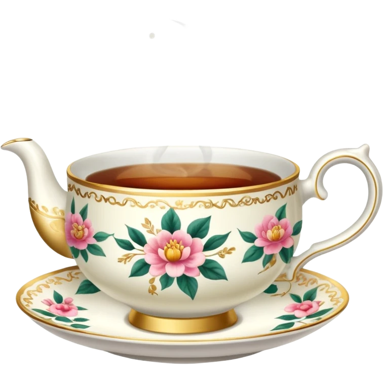 A pretty teacup with hot tea  emoji