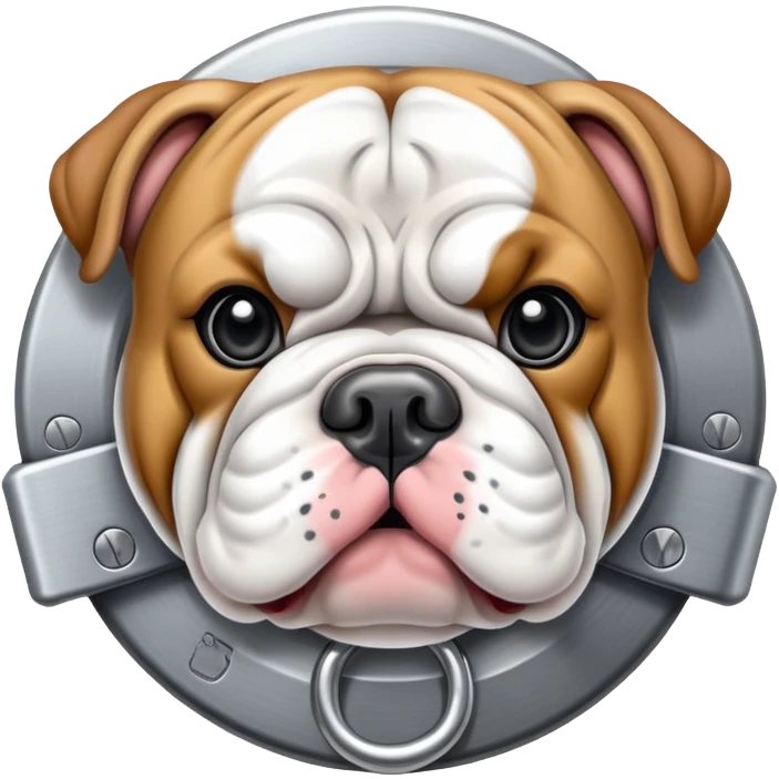English bulldog as a lock icon, access control theme emoji
