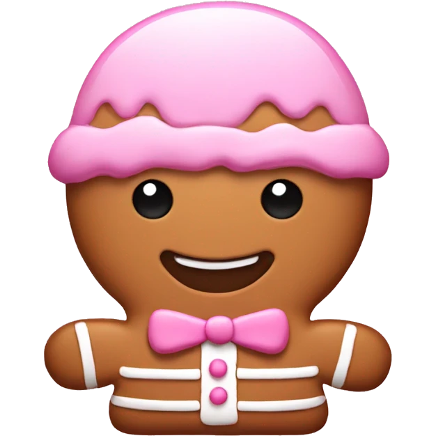 Pink gingerbread emoji