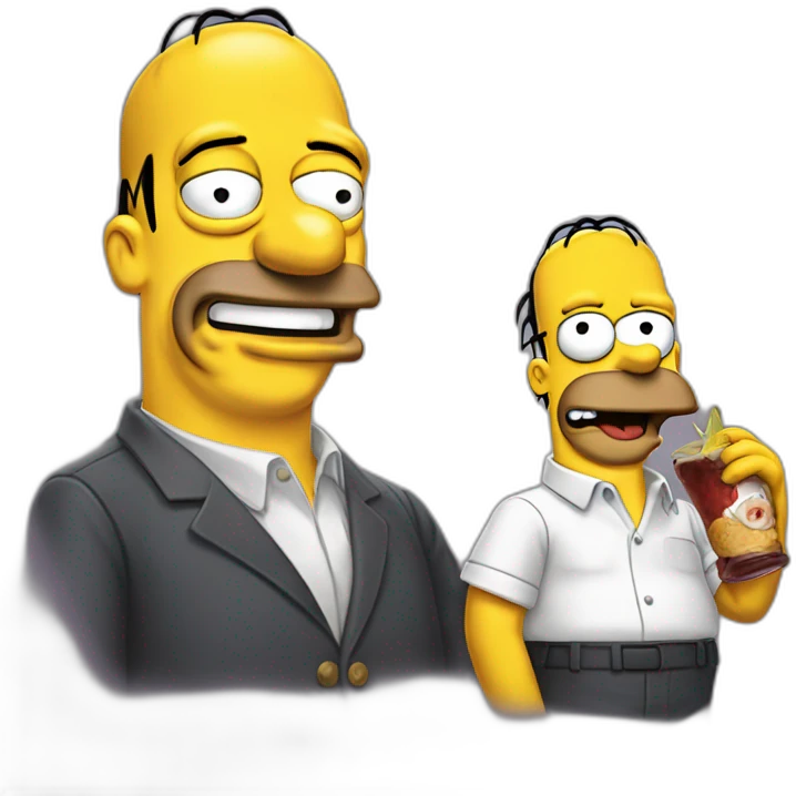 Coluche joke with homer Simpson emoji