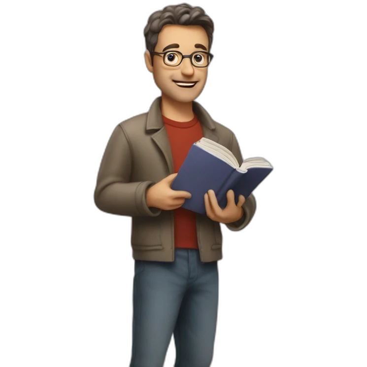 laurent gounelle holding a book  emoji
