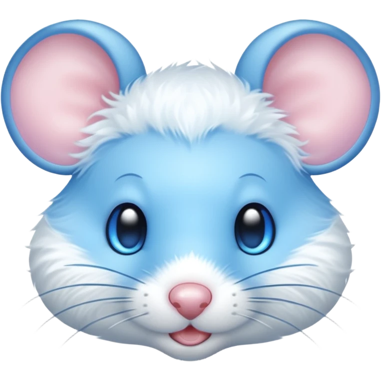 A mouse face with blue light behind it  emoji
