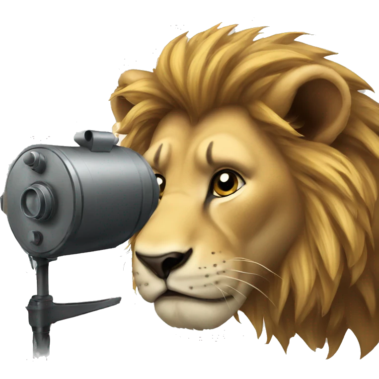 spying lion emoji