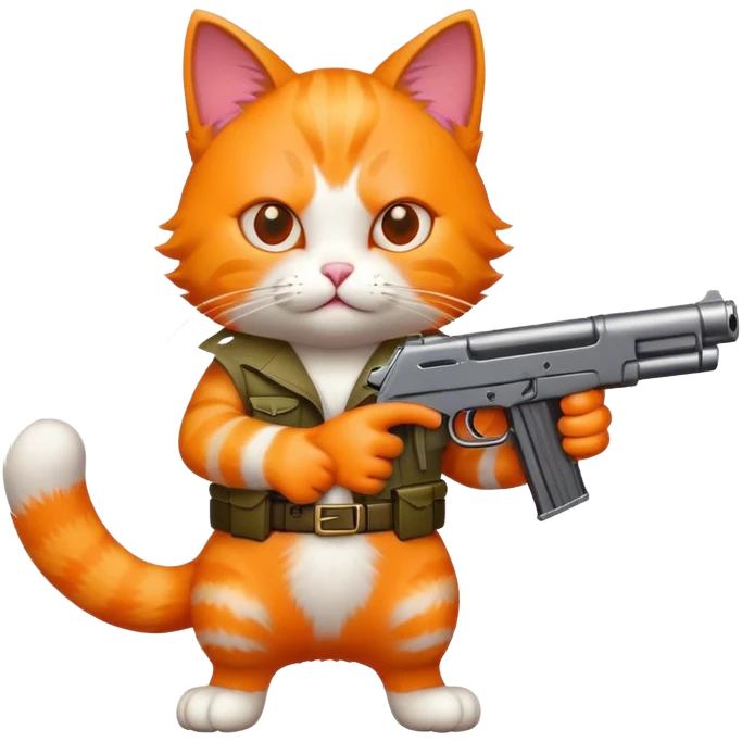 Cat holdin a gun emoji