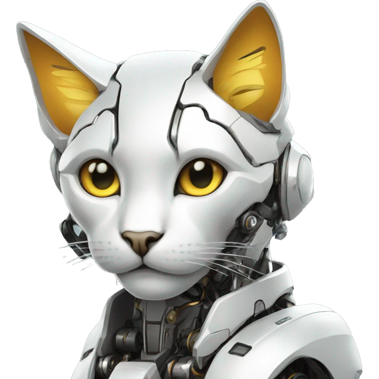 Futuristic mechanical cat-mecha emoji