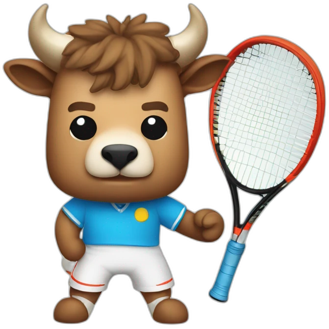 Kawaii Spanish bull tennis player emoji