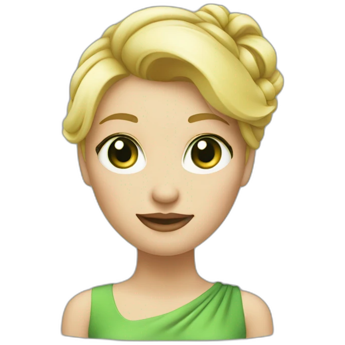 Fille blonde avec un chignon yeux vert emoji