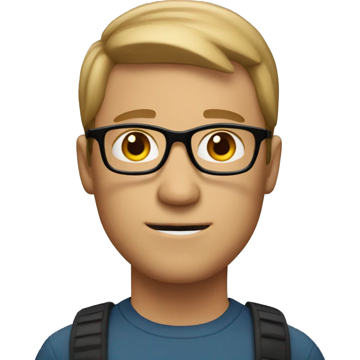 White man with light brown short hair and glasses emoji
