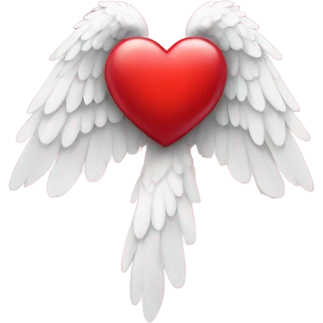Red heart with angel wings  emoji