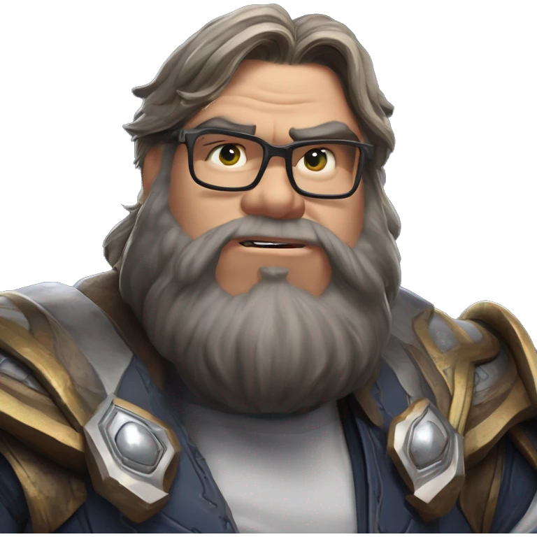 Warcraft geeky collecting Steve Wozniak in Marvel Avengers style, oil paint, mysterious eyes, intricate lips, masterpiece pose, odd perspective, beautiful, desirable, logical emoji