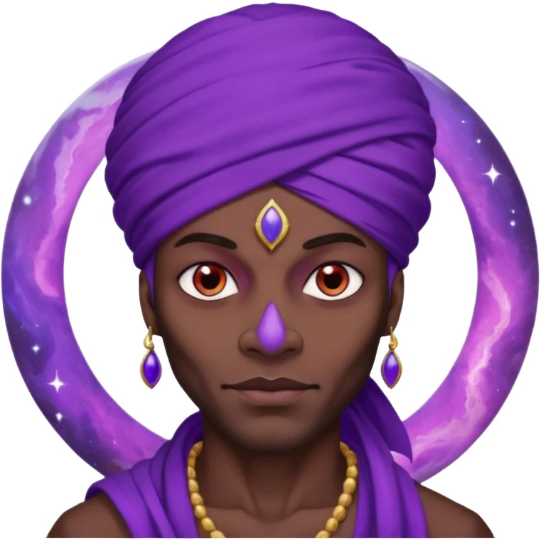 Pero solo con el planeta Saturno 🪐, un moro con turbante 👳🏾‍♂️ y la cara del diablo morada esta 😈  emoji