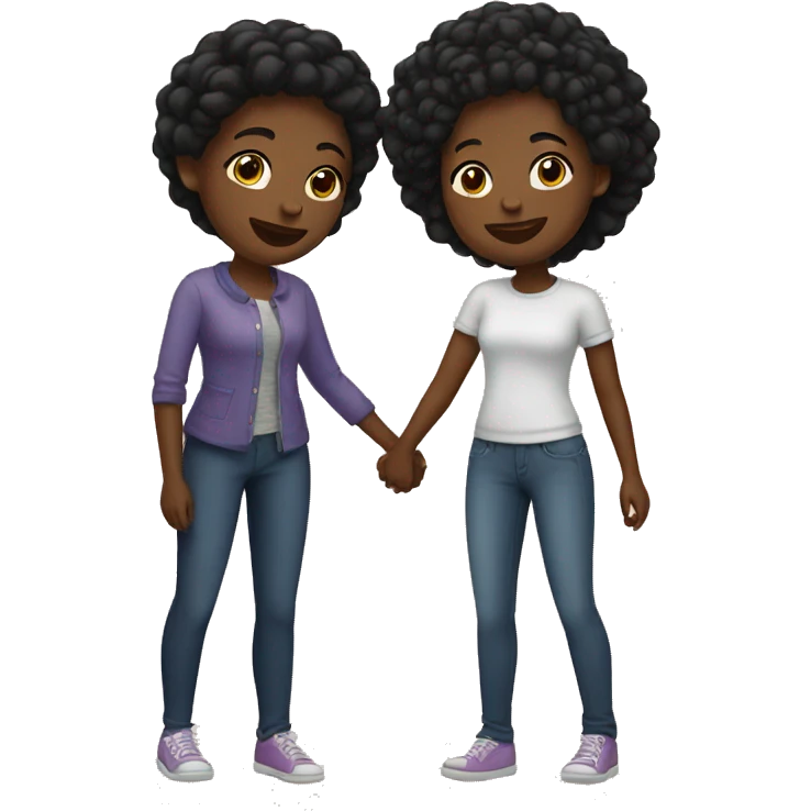 black lesbian couple in love  emoji