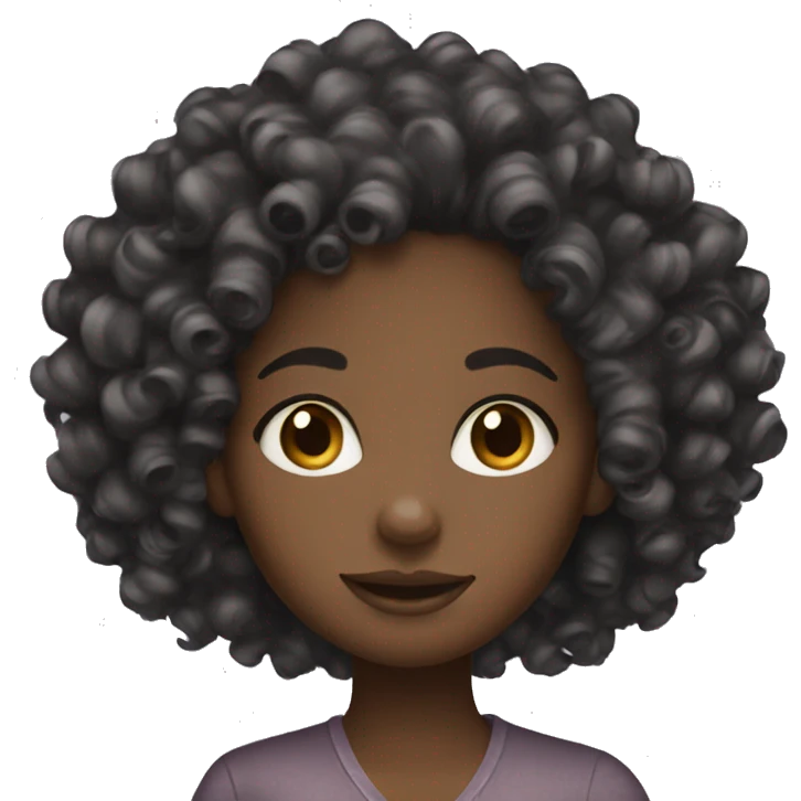 Black girl curly hair emoji