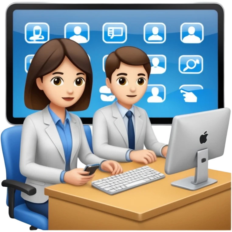 Digital Labour and an example of Agents at work in a workplace setting. emoji